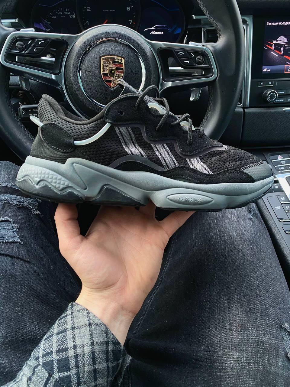 Кросівки жіночі Adidas Ozweego black адідас озвучого чорні легкі модні демісезонні повсякденні