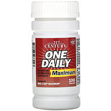 Мультивітаміни та мінерали 21st Century "One Daily Maximum" максимальної дії (100 таблеток)