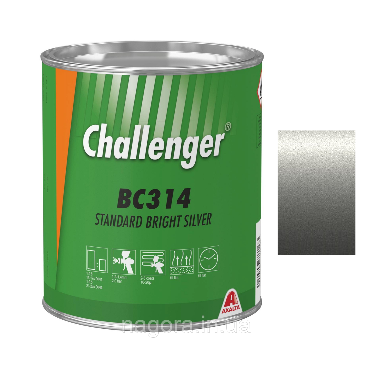 Базове покриття Challenger Basecoat BC314 Standard Bright Silver (3.5 л)