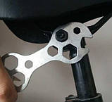 Сімейний гайковий ключ для велосипеда мультитул вело, фото 4