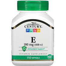 Вітамін Е, 21st Century "Vitamin E" 180 мг (400 МО) (110 гелевих капсул)