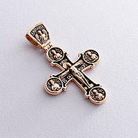 Золотий православний хрест з чернуванням. Вісім святих п01404 Оникс MB