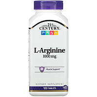 L-Аргінін, 21st Century "L-Arginine" 1000 мг, підтримка мускулатури (100 таблеток)