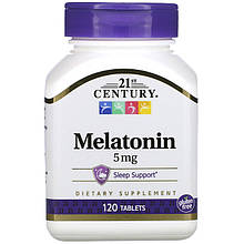 Мелатонін 21st Century "Melatonin" здоровий цикл сну, 5 мг (120 таблеток)
