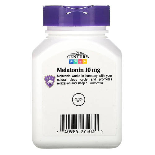 Купить Мелатонин, 21st Century "Melatonin" здоровый цикл сна, 10 мг ...
