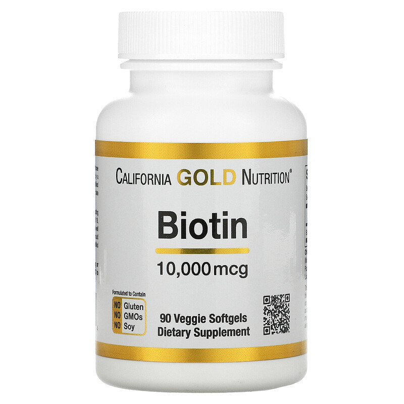 Біотин California GOLD Nutrition "Biotin" 10000 мкг (90 гелевих капсул)