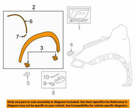 Lexus NX 2014-2021 Накладка молдинг розширювач на переднє ліве крило Новий Оригінал
