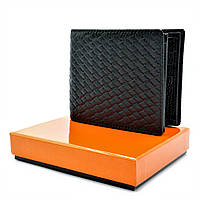 Мужской кожаный кошелек Weatro портмоне чёрный 9,5 х 11 х 1,5 см (DRM_296543)