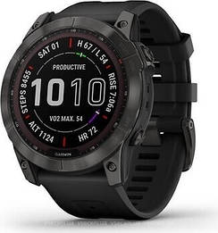 Смарт годинник Garmin fenix 7X Sapphire Solar Carbon Gray DLC Titanium with Black Band 010-02541-11