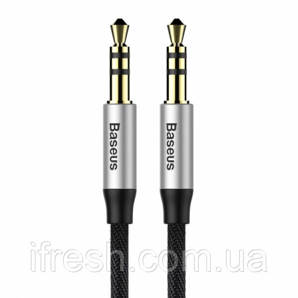 Кабель Baseus Audio Yiven M30 mini-Jack (3.5 mm) 1m, Silver+Black (CAM30-BS1)