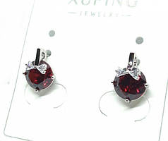 Сережки з червоним каменем для вух ХuPing