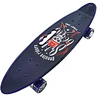 Пенні борд Пенни борды Penny Board STAR Longboard Пенниборды Круизер скейт светящиеся колеса с ручкой