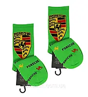 ✅ Чоловічі шкарпетки з принтом (рисунком) Porsche, прикольні, розмір 41-48, висока якість, салатовий