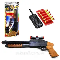 ✅ Дитяча рушниця Бодігард ПФ з м'якими пулями присосками та оптикою, рацією, гранатою | Іграшковий дробовик