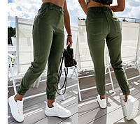 Жіночі стильні штани джоггери з високою талією (посадкою) і кишенями | Зручні модні джинси Норма "Elyne"