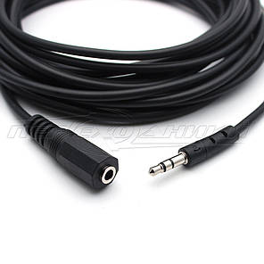 Аудіо кабель подовжувач AUX 3.5 mm jack (економ якість), 5 м, фото 2