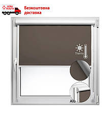 Термо ролети термо Tanova 301 Арджент темно-коричневий | блекаут ролл штори в коробі