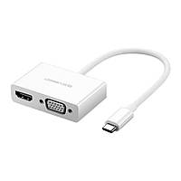 Адаптер переходник Ugreen USB Type-C to HDMI VGA White (MM123)