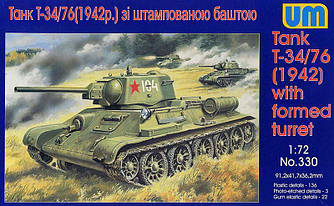 Танк Т-34/76 обр..1942 г. з штампованою вежею 1/72 UM 330