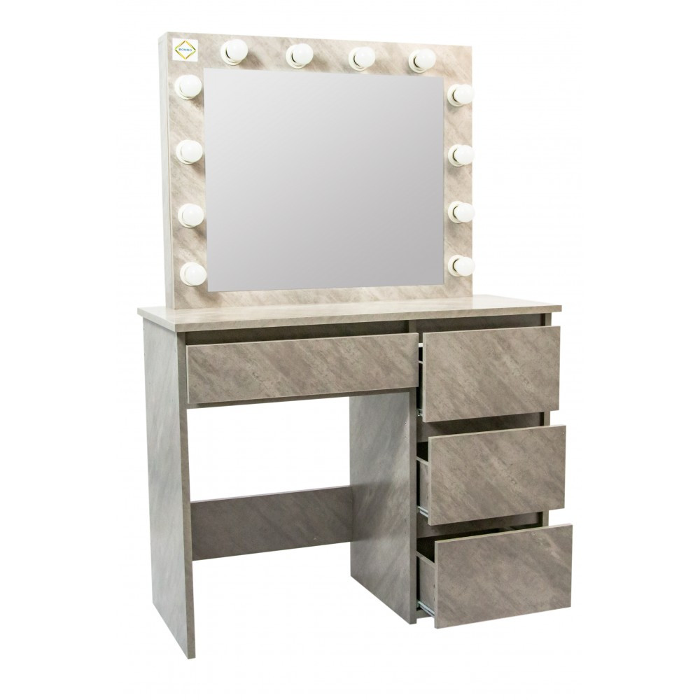 Столик косметический с зеркалом с подсветкой Bonro B071 серый (20000019) - фото 3 - id-p1389911586