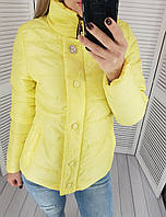 Куртка женская на змейке и кнопках, модель 211, цвет жёлтый / жёлтого цвета