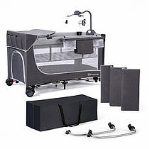 Ліжко-манеж з пеленатором Kinderkraft Leody Grey KCLEOD00GRY00AC сірий