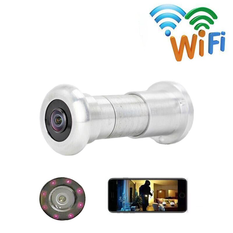 Wifi відеовічко HQCam 405B c датчиком руху, підсвіткою і записом, 2 Мп, сріблястий