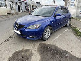 Дефлектори вікон (вітровики) клейкі/накладні Mazda 3 2003+ HB 4 шт. 5D (Anv)