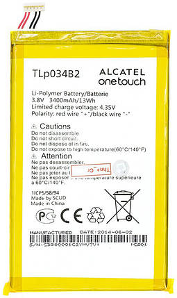 Акумулятор TLP034B1, TLP034B2 для телефона Alcatel, фото 1