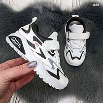 Кросівки дитячі для хлопчика чи дівчинки білі з чорним демісезонні, фото 2