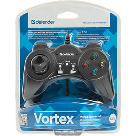 Джойстик геймпад дротовий Defender Vortex USB 13 кнопок (Black)