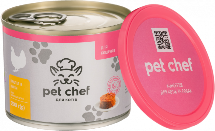 Консервы Pet Chef паштет мясной с курицей для котят 200г