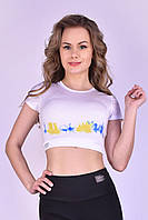 Женский спортивный топ-футболка c с украинским принтом: Киев