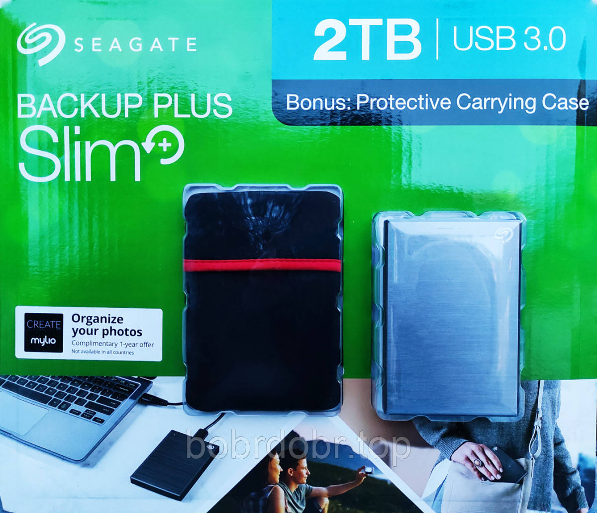 Внешний жесткий диск Seagate 2TB Backup Plus Slim + Чехол