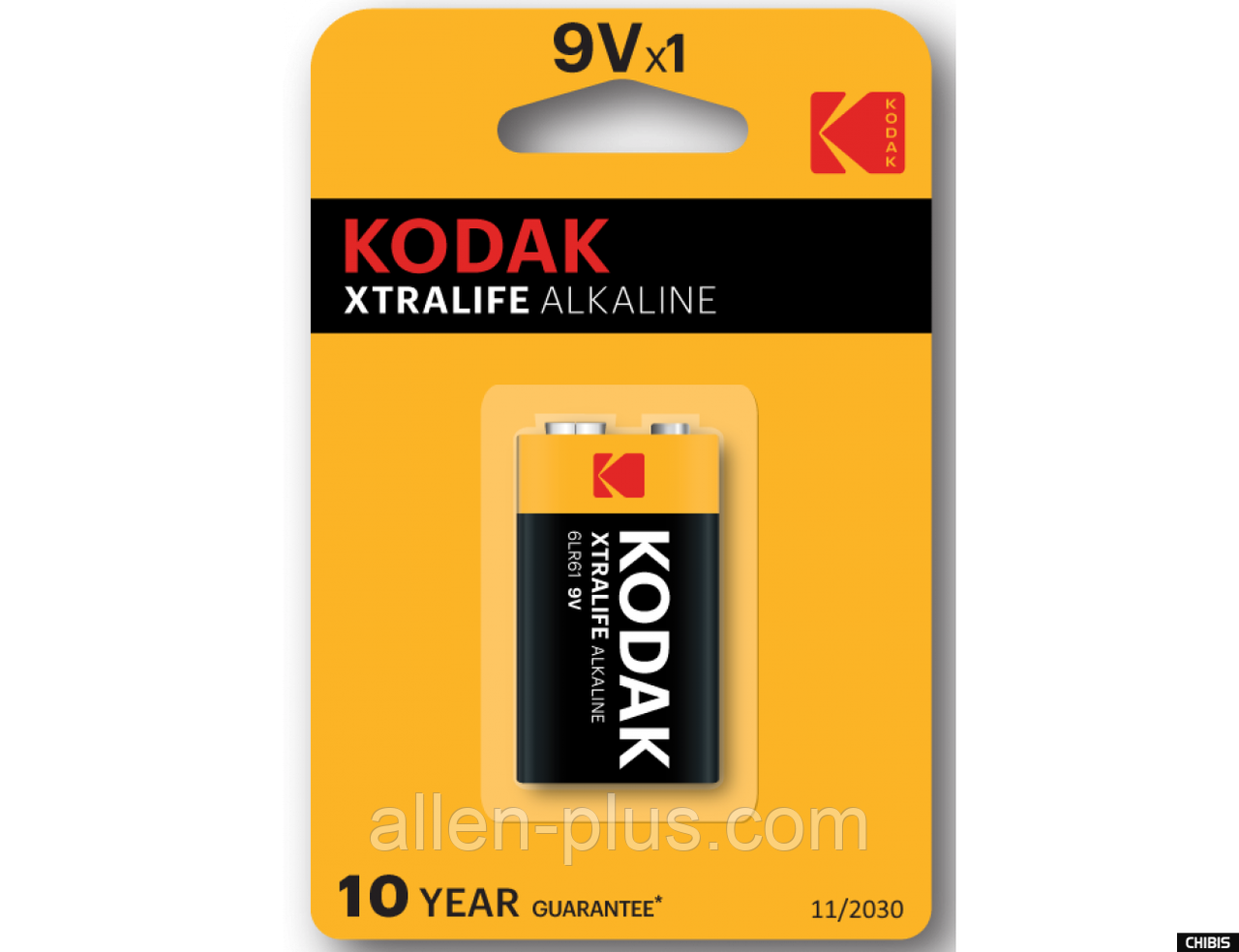 Батарейка лужна KODAK XtraLife alkaline 6LR61 9V (Крона) 1pcs BLISTER