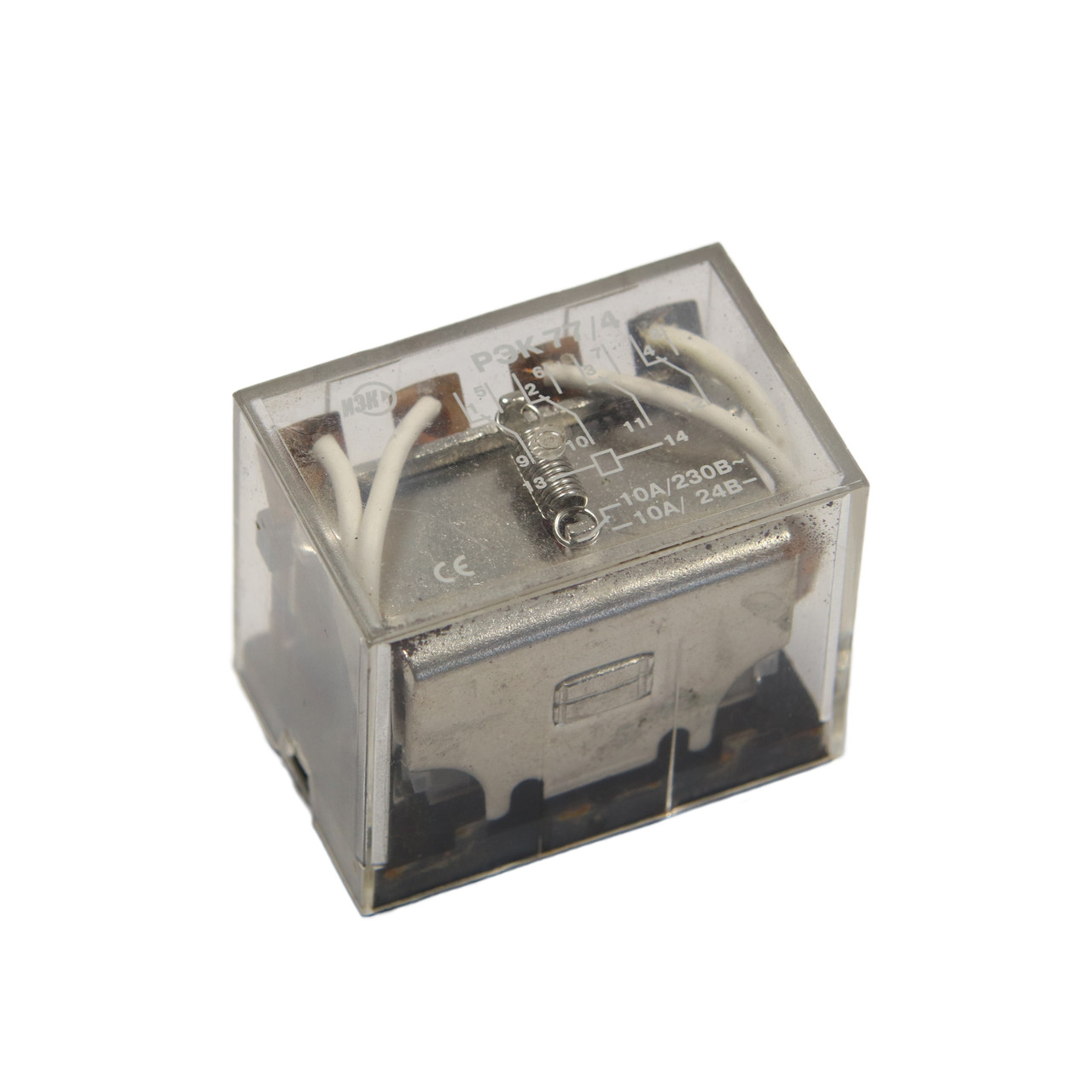 Реле проміжне IEK РЕК 77/4 10A 4CO 220V AC RRP10-4-10-220A (електромеханічне)