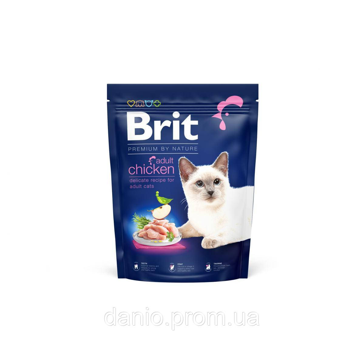 Корм для котів Brit Premium by Nature Cat Adult Chicken 300 г, з куркою