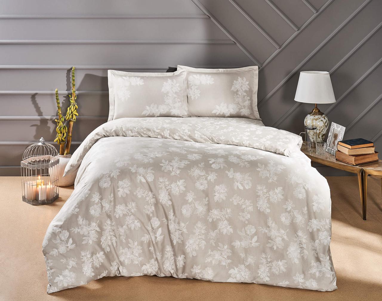 Сімейна Турецька Постільна Білизна TAC Peggy Tas Сатин 160х220см (2 шт), фото 1