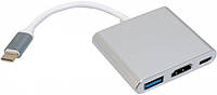 Перехідник Type C 3.0 HUB (гн.USB type C+гн.HDMI+гн.USB 3.0) з кабелем