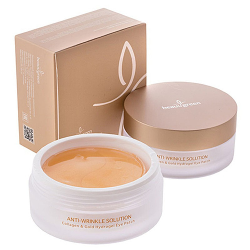 Патчи большого размера с коллагеном и золотом BeauuGreen Collagen & Gold Hydrogel Eye Patch Big Size
