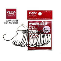 Гачок Vanfook Offset WORM55B Flat NS Black #3/0 5шт