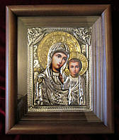 Інтернет агазин якісних ікон. Казанська ікона Божої Матері, срібло з позолотою No63
