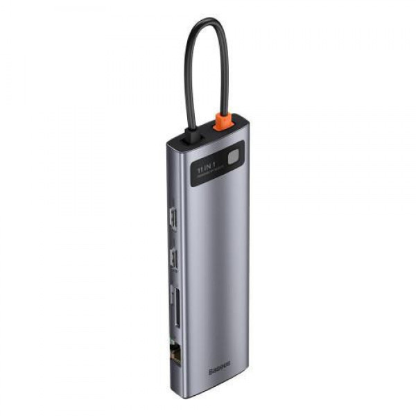 USB-хаб концентратор Baseus Metal Gleam Multi-functional 11-in-1 Gray (CAHUB-CT0G)