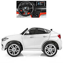 Електромобіль двомісний дитячий BMW Х6 (2 мотори по 120W, USB) JJ2168B Белый, фото 2