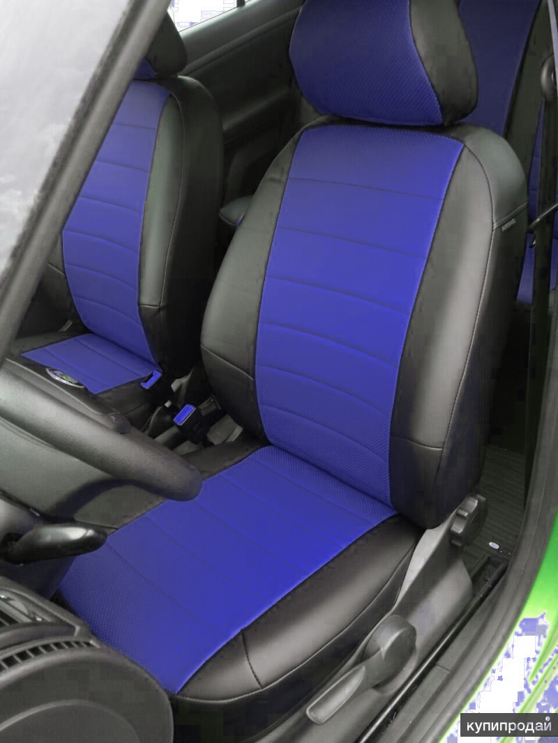 Чохли на сидіння ЗАЗ Форза (ZAZ Forza) (модельні, окремий підголовник) Чорно-синій
