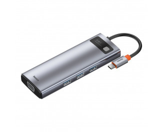 USB-хаб концентратор Baseus Metal Gleam Series 9-in-1 Multifunctional Type-C HUB Docking Station (CAHUB-CU0G)