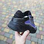 Чоловічі кросівки Adidas Niteball весна-осінь-літо демісезонні чорні з фіолетовим. Фото в живу. топ, фото 6