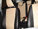 Чохли на сидіння Шевроле Авео Т250 (Chevrolet Aveo T250) (модельні, окремий підголовник) Чорно-бежевий, фото 5