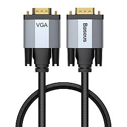 Кабель відео Baseus Enjoyment Series VGA Male To VGA Male Bidirectional 1 м Dark gray (CAKSX-T0G)