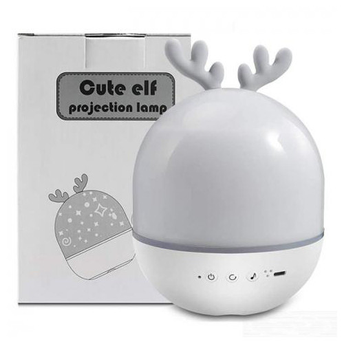 Світильник нічник проектор з BT колонкою 1Вт, 6 вкладишів, АКБ, Cute Elf, фото 1